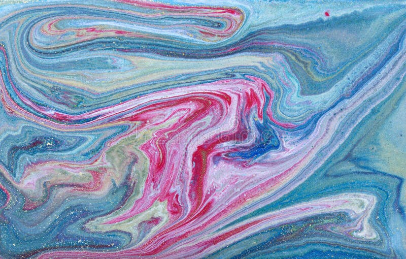 Μπλε χρυσό marbling σχέδιο Χρυσή μαρμάρινη υγρή σύσταση στοκ εικόνα